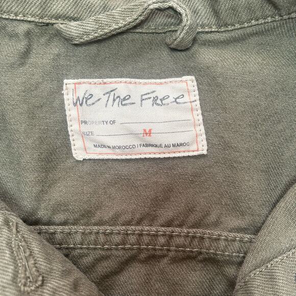 We the Free Size Medium Army Green Jean Jacket 100% Cotton - Picture 4 of 9